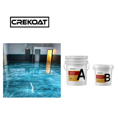 Basecoat Clear Metallic Epoxy Floor Coating viscosity สามารถล้างได้