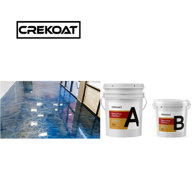 สีฟ้ากระจ่างเคลือบพื้น Epoxy โลหะ เรียบเรียบ ไม่เป็นพิษ มีกลิ่นต่ํา TDS