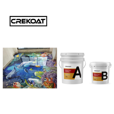 สีฝ้ากระจ่างสูง Epoxy floor Paint Defoaming Decorative Floor Coating สามารถทําความสะอาดได้