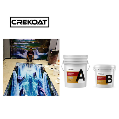 ใส 3D ผืนยาง Epoxy พื้นเคลือบ Self Leveling 1 มม สะดวกต่อสิ่งแวดล้อม