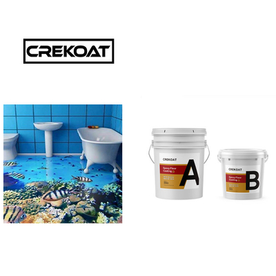 ไม่เป็นพิษ Epoxy Resin Floor Coating กลิ่นต่ํา 3D Floor Epoxy Painting อายุยาว