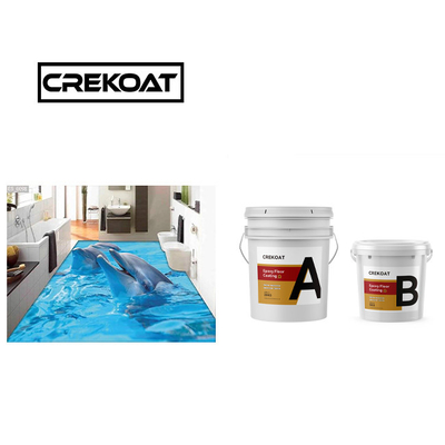ไม่เป็นพิษ Epoxy Resin Floor Coating กลิ่นต่ํา 3D Floor Epoxy Painting อายุยาว