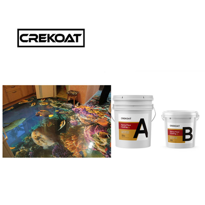 ใส 3D ผืนยาง Epoxy พื้นเคลือบ Self Leveling 1 มม สะดวกต่อสิ่งแวดล้อม