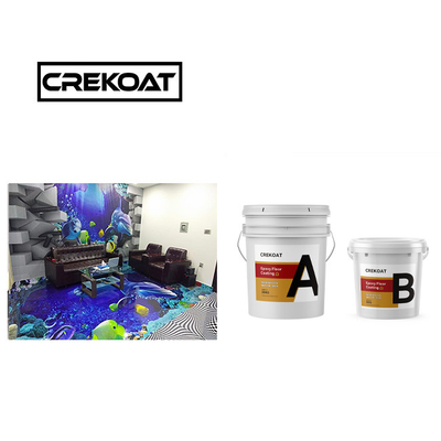 ใส 3D ผืนยาง Epoxy พื้นเคลือบ Self Leveling 1 มม สะดวกต่อสิ่งแวดล้อม