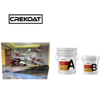 ใส 3D ผืนยาง Epoxy พื้นเคลือบ Self Leveling 1 มม สะดวกต่อสิ่งแวดล้อม