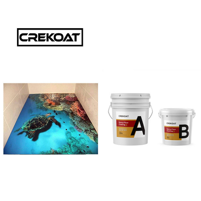 สีฝ้ากระจ่างสูง Epoxy floor Paint Defoaming Decorative Floor Coating สามารถทําความสะอาดได้
