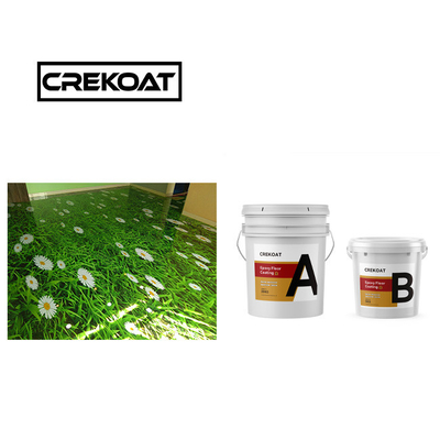 สีฝ้ากระจ่างสูง Epoxy floor Paint Defoaming Decorative Floor Coating สามารถทําความสะอาดได้