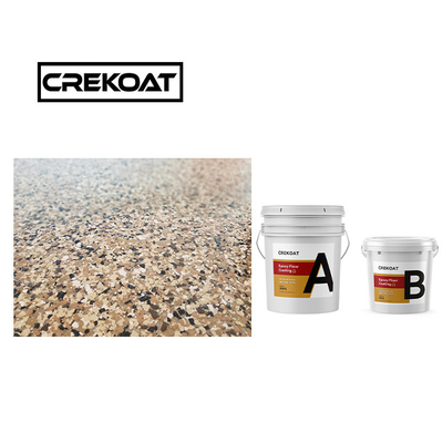 สีหลากหลาย สีใส กระจ่างกระจ่าง Epoxy Flake Floor Coating Resin ปรับผงตามธรรมชาติ