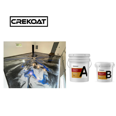 การเคลือบพื้นกันแอนติไมโครเบียล ทนต่อรอยขีดข่วน ไม่มี Bubbles สีดํา epoxy floor paint