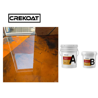 2 ชิ้น Epoxy Resin โลหะ การ์เก็จพื้นสี Polymer ชัดเจน viscosity ต่ํา