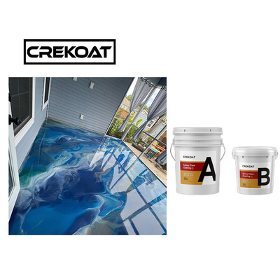 2 ชิ้น Epoxy Resin โลหะ การ์เก็จพื้นสี Polymer ชัดเจน viscosity ต่ํา