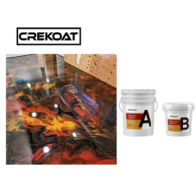 Super Gloss Clear Industrial Metallic Epoxy Floor Coating สองส่วนประกอบ