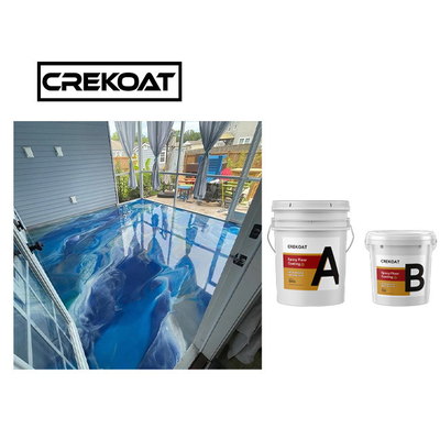 Super Gloss Clear Industrial Metallic Epoxy Floor Coating สองส่วนประกอบ