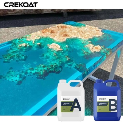 การปรับปรุงไม้ Deep Cast Clear Epoxy Excels ในชิ้นงานศิลปะ Countertops River Tables