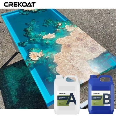 การปรับปรุงไม้ Deep Cast Clear Epoxy Excels ในชิ้นงานศิลปะ Countertops River Tables