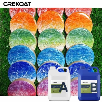 คริสตัล ชัดเจน Deep Pour Epoxy Resin 2:1 เรซิน Craft กับสีสดใส ฟรี Bubble