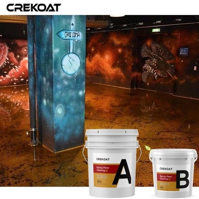 ลาวาสีน้ําตาล โลหะ Epoxy พื้นเคลือบ ไม่มีรอยโปร่งใส