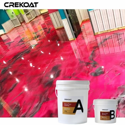 ความต้านทานต่อการบด แผ่นพื้นสีแดงโลหะ Epoxy สําหรับการใช้งานอุตสาหกรรม การจราจรเท้าหนัก