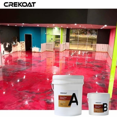 ความต้านทานต่อการบด แผ่นพื้นสีแดงโลหะ Epoxy สําหรับการใช้งานอุตสาหกรรม การจราจรเท้าหนัก