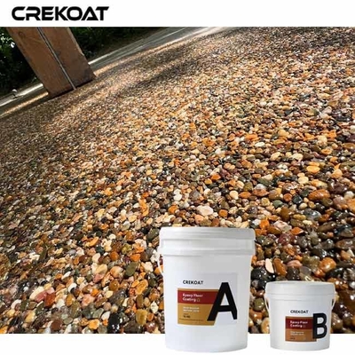 พื้นผิวที่ผ่านผ่าน Epoxy Stone Deck ผิวเคลือบหลากหลายสีและก้อน